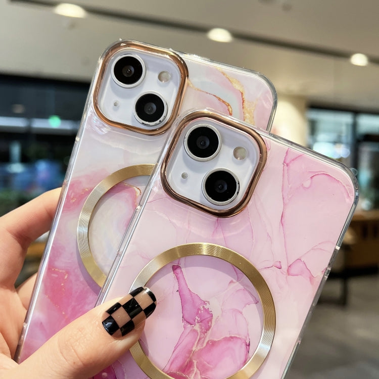 For iPhone 13 Pro Max Gilt Marble Magsafe Phone Case (Pink) - iPhone 13 Pro Max Cases by buy2fix | Online Shopping UK | buy2fix