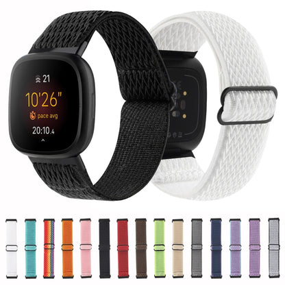 For Fitbit Versa 4 / Sense 2 Universal Wave Nylon Watch Band(Rainbow) - Watch Bands by buy2fix | Online Shopping UK | buy2fix