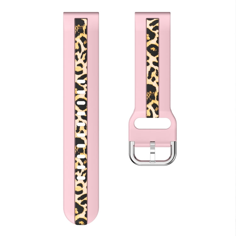 For Samsung Galaxy Watch 5 40mm / 44mm Vertical Grain Printing Silicone Watch Band(Pink Leopard Print) - Watch Bands by buy2fix | Online Shopping UK | buy2fix