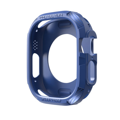 Carbon Fiber Shockproof Case For Apple Watch Ultra 49mm(Blue) - Watch Cases by buy2fix | Online Shopping UK | buy2fix