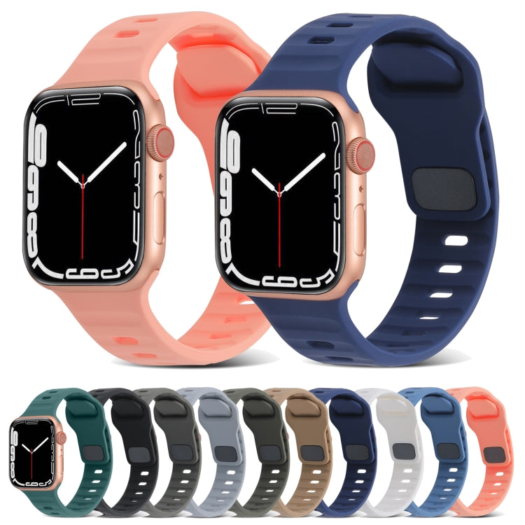 Sports Silicone Watch Band for Apple Watch Ultra 49mm&Watch Ultra 2 49mm / Series 9&8&7 45mm / SE 3&SE 2&6&SE&5&4 44mm / 3&2&1 42mm(Blue) - Watch Bands by buy2fix | Online Shopping UK | buy2fix