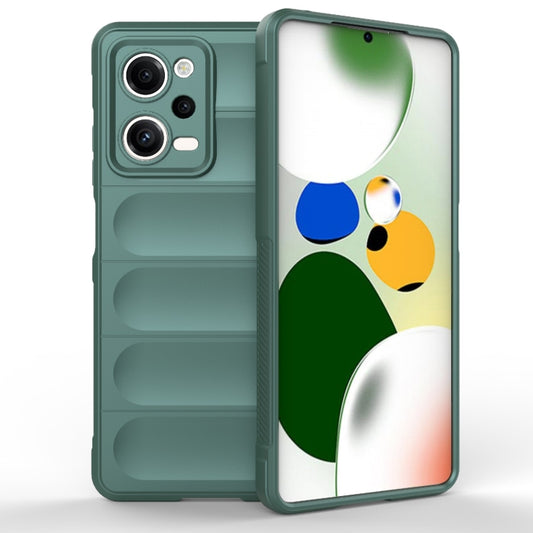 For Xiaomi Redmi Note 12 Pro 5G China / Note 12 Pro 5G Speed  Magic Shield TPU + Flannel Phone Case(Dark Green) - Note 12 Pro Cases by buy2fix | Online Shopping UK | buy2fix