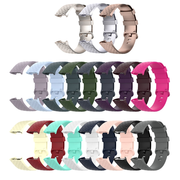 Color Buckle TPU Wrist Strap Watch Band for Fitbit Charge 4 / Charge 3 / Charge 3 SE, Size: S(White) - Watch Bands by buy2fix | Online Shopping UK | buy2fix