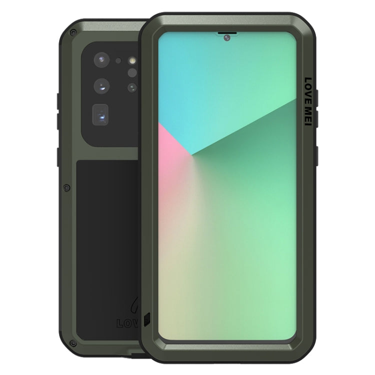 For Galaxy S20 Ultra LOVE MEI Metal Shockproof Waterproof Dustproof Protective Case(Army Green) - Galaxy Phone Cases by LOVE MEI | Online Shopping UK | buy2fix