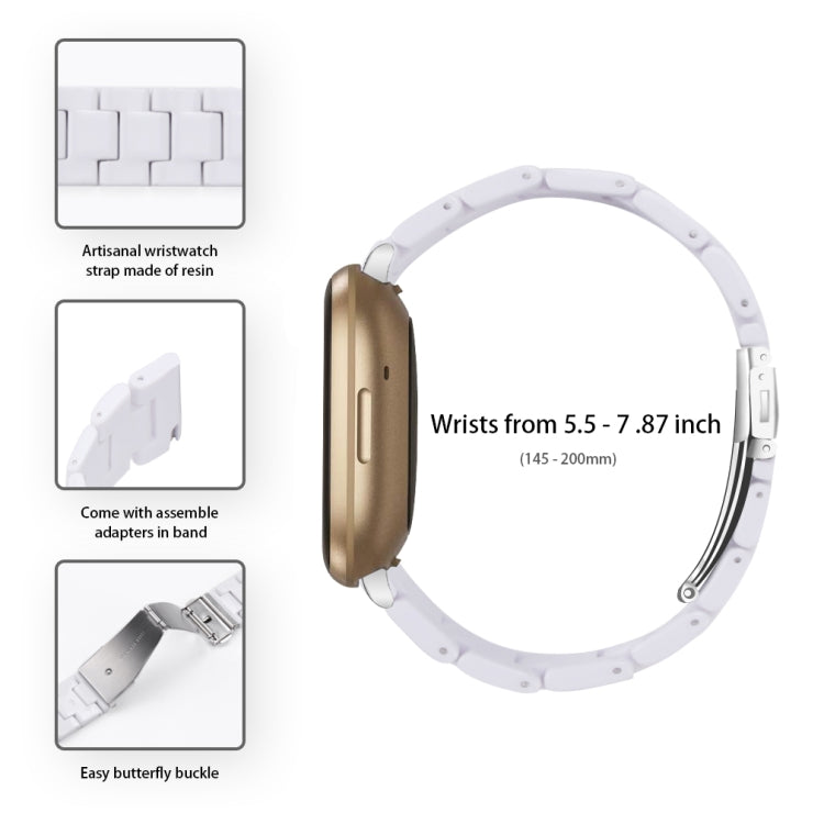 For Fitbit Versa 4 / Sense 2 Universal Resin Watch Band(White) - Watch Bands by buy2fix | Online Shopping UK | buy2fix