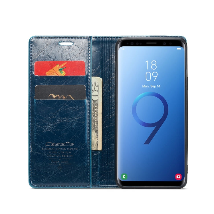 For Samsung Galaxy S9+ CaseMe 003 Crazy Horse Texture Leather Phone Case(Blue) - Galaxy Phone Cases by CaseMe | Online Shopping UK | buy2fix