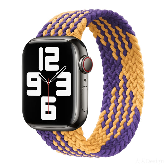 Nylon Single-turn Braided Watch Band For Apple Watch Ultra 49mm&Watch Ultra 2 49mm / Series 9&8&7 45mm / SE 3&SE 2&6&SE&5&4 44mm / 3&2&1 42mm, Length:145mm (Purple Gold) - Watch Bands by buy2fix | Online Shopping UK | buy2fix