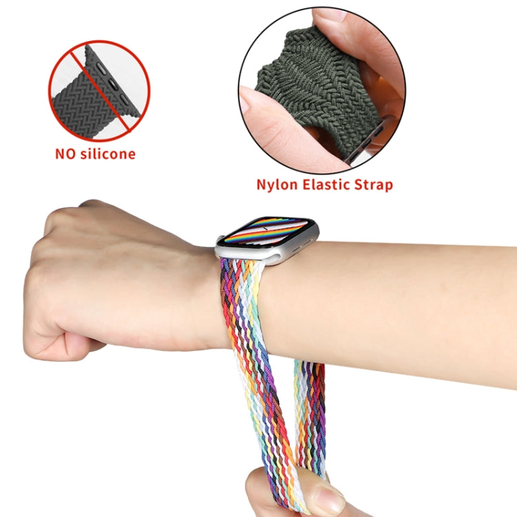 Nylon Single-turn Braided Watch Band For Apple Watch Ultra 49mm&Watch Ultra 2 49mm / Series 9&8&7 45mm / SE 3&SE 2&6&SE&5&4 44mm / 3&2&1 42mm, Length:145mm(Denim Colorful) - Watch Bands by buy2fix | Online Shopping UK | buy2fix