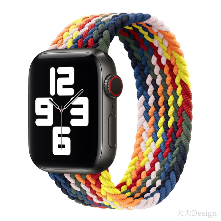 Nylon Single-turn Braided Watch Band For Apple Watch Ultra 49mm / Series 8&7 45mm / SE 2&6&SE&5&4 44mm / 3&2&1 42mm, Length:165mm(Colorful) - Watch Bands by buy2fix | Online Shopping UK | buy2fix