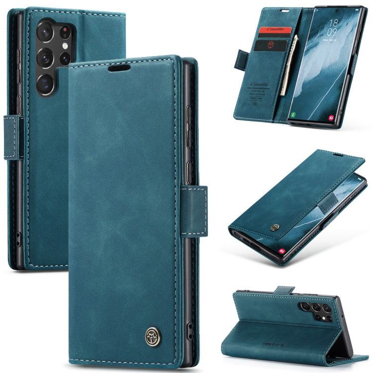 For Samsung Galaxy S23 Ultra 5G CaseMe 013 Multifunctional Horizontal Flip Leather Phone Case(Blue) - Galaxy S23 Ultra 5G Cases by CaseMe | Online Shopping UK | buy2fix