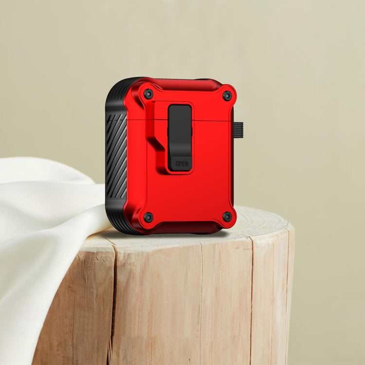 For AirPods 1 / 2 Eagle Shockproof Earphone Protective Case with Switch(Red) - For AirPods 1/2 by buy2fix | Online Shopping UK | buy2fix