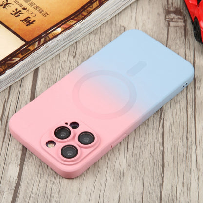 For iPhone 14 Pro Liquid TPU Silicone Gradient MagSafe Phone Case(Pink Blue) - iPhone 14 Pro Cases by buy2fix | Online Shopping UK | buy2fix