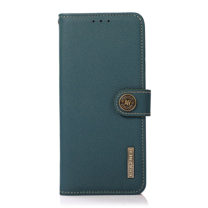 For OnePlus 11 KHAZNEH Custer Texture RFID Genuine Leather Phone Case(Green) - OnePlus Cases by buy2fix | Online Shopping UK | buy2fix