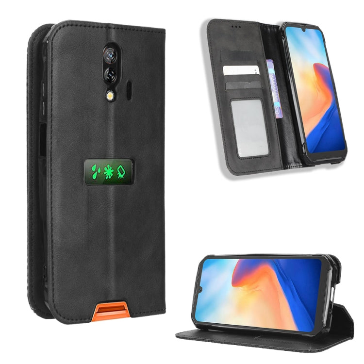 For Blackview BV7200 Magnetic Buckle Retro Texture Leather Phone Case(Black) - More Brand by buy2fix | Online Shopping UK | buy2fix