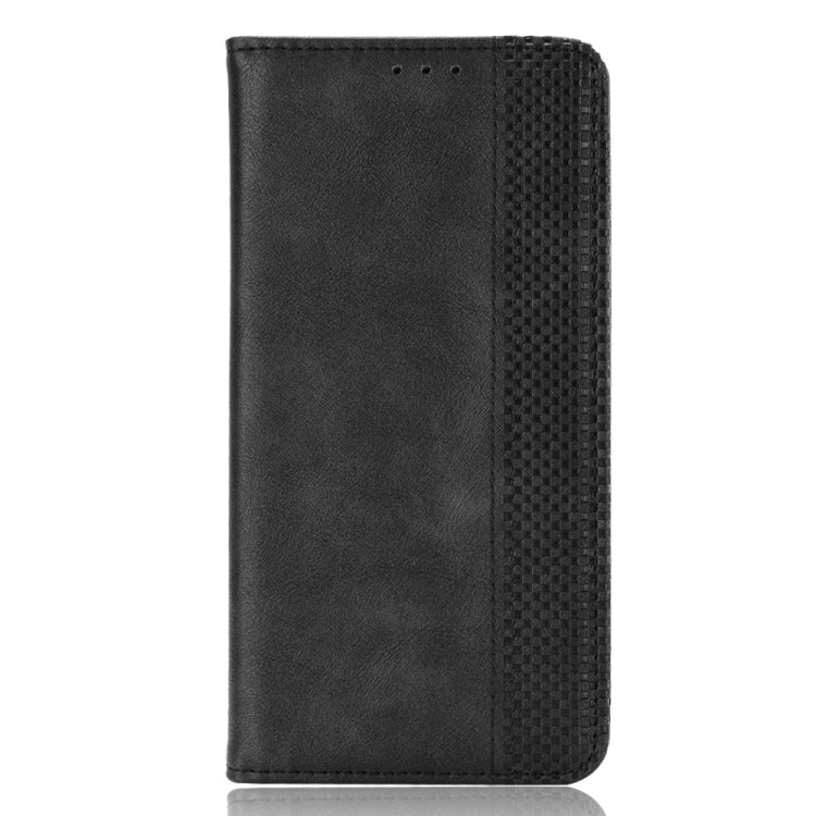 For Blackview BV7200 Magnetic Buckle Retro Texture Leather Phone Case(Black) - More Brand by buy2fix | Online Shopping UK | buy2fix