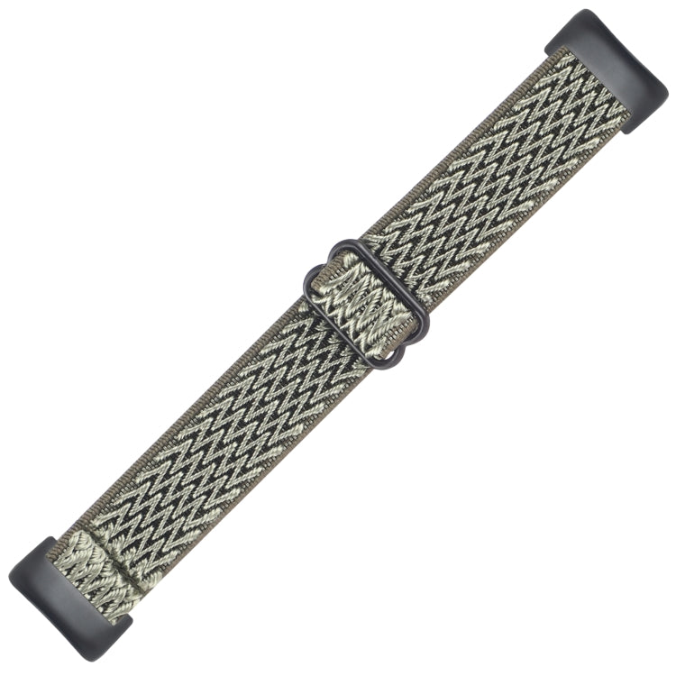 For Fitbit Charge 5 Buckle Wave Braided Nylon Watch Band(Army Green) - Watch Bands by buy2fix | Online Shopping UK | buy2fix