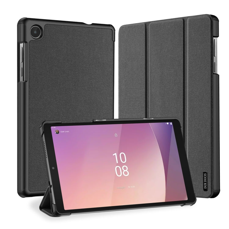 For Lenovo Tab M8 4th Gen DUX DUCIS Domo Series Magnetic Flip Leather Tablet Case(Black) - Lenovo by DUX DUCIS | Online Shopping UK | buy2fix