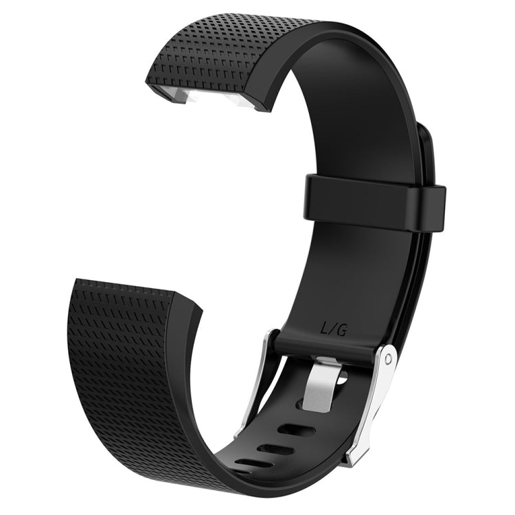 For Fitbit Charge 2 Common Texture Silicone  Watch Band with Buckle, Size:S(Coffee) - Watch Bands by buy2fix | Online Shopping UK | buy2fix