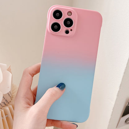 For iPhone XS Max Frameless Skin Feel Gradient Phone Case(Pink + Light Blue) - More iPhone Cases by buy2fix | Online Shopping UK | buy2fix