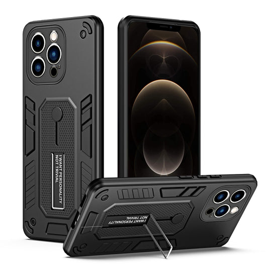 For iPhone 11 Pro Max Variety Brave Armor Finger Loop Holder Phone Case(Black) - iPhone 11 Pro Max Cases by buy2fix | Online Shopping UK | buy2fix