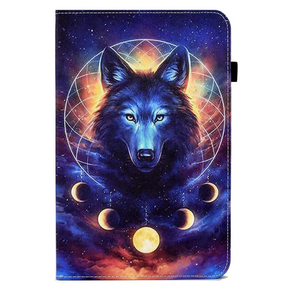 For Samsung Galaxy Tab S6 Lite P610 Colored Drawing Stitching Elastic Band Leather Smart Tablet Case(Space Wolf) - Tab S6 Lite P610 / P615 by buy2fix | Online Shopping UK | buy2fix