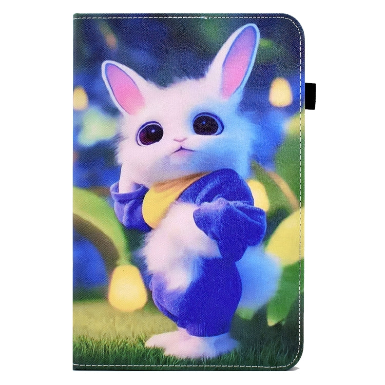 For Samsung Galaxy Tab S6 Lite P610 Colored Drawing Stitching Elastic Band Leather Smart Tablet Case(Cute Rabbit) - Tab S6 Lite P610 / P615 by buy2fix | Online Shopping UK | buy2fix