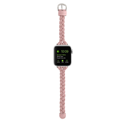 Single Elastic Nylon Braid Watch Band For Apple Watch Ultra 49mm&Watch Ultra 2 49mm / Series 9&8&7 45mm / SE 3&SE 2&6&SE&5&4 44mm / 3&2&1 42mm(Pink) - Watch Bands by buy2fix | Online Shopping UK | buy2fix