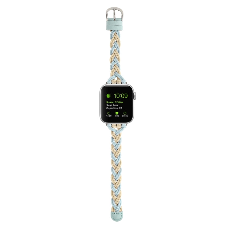 Single Elastic Nylon Braid Watch Band For Apple Watch Ultra 49mm&Watch Ultra 2 49mm / Series 9&8&7 45mm / SE 3&SE 2&6&SE&5&4 44mm / 3&2&1 42mm(Apricot Green) - Watch Bands by buy2fix | Online Shopping UK | buy2fix