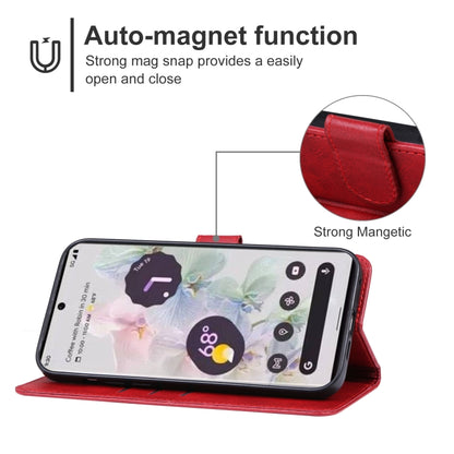 For Google Pixel 8 Leather Phone Case(Red) - Google Cases by buy2fix | Online Shopping UK | buy2fix