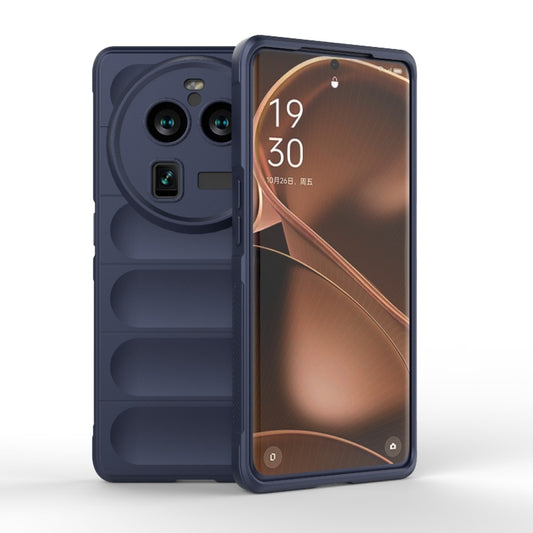 For OPPO Find X6 Pro 5G Magic Shield TPU + Flannel Phone Case(Dark Blue) - OPPO Cases by buy2fix | Online Shopping UK | buy2fix