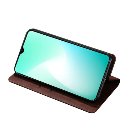 For Blackview A85 Skin Feel Magnetic Horizontal Flip Leather Phone Case(Dark Brown) - More Brand by buy2fix | Online Shopping UK | buy2fix