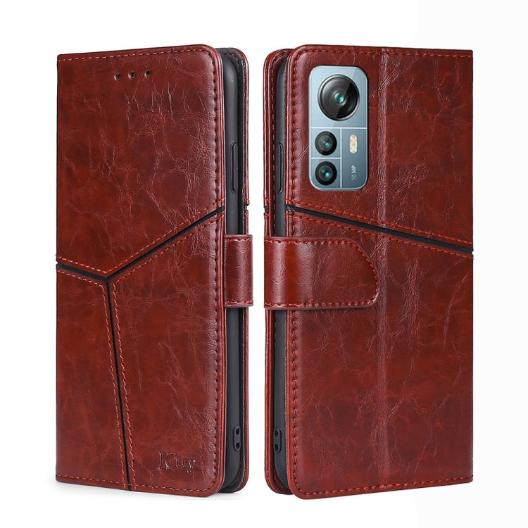 For Blackview A85 Geometric Stitching Flip Leather Phone Case(Dark Brown) - More Brand by buy2fix | Online Shopping UK | buy2fix