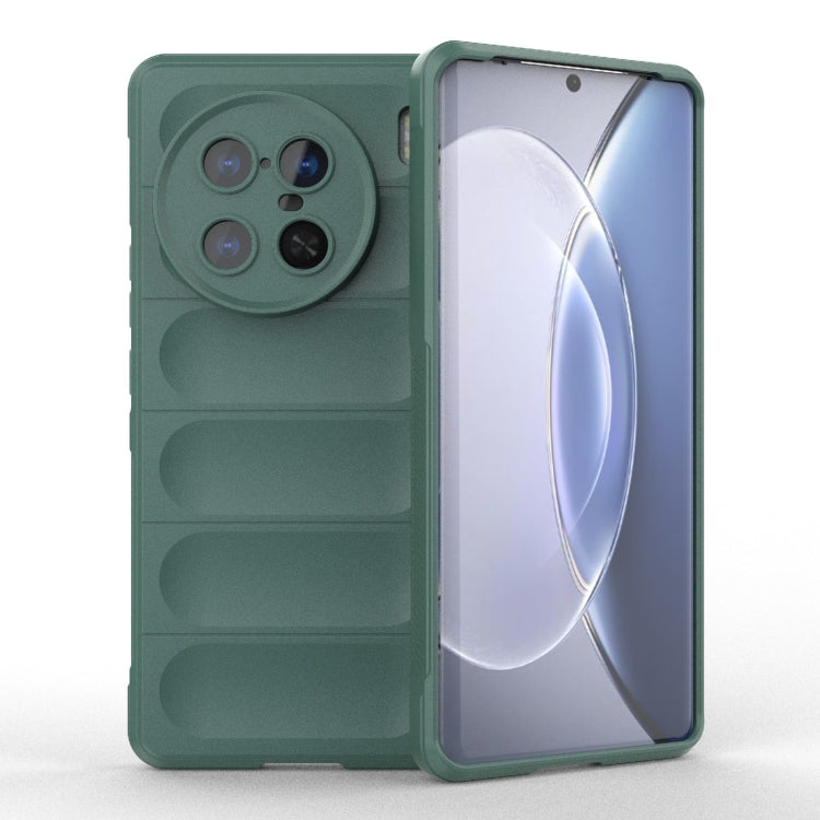 For vivo X90 Pro+ 5G Magic Shield TPU + Flannel Phone Case(Dark Green) - vivo Cases by buy2fix | Online Shopping UK | buy2fix