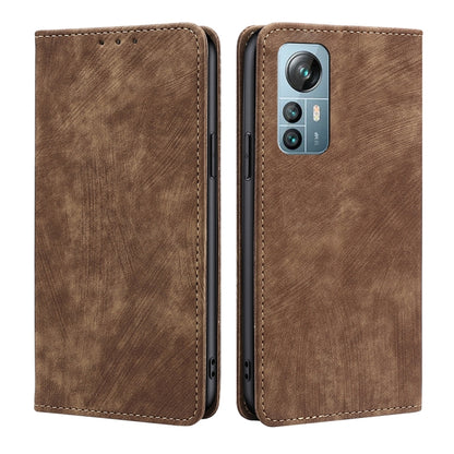 For Blackview A85 RFID Anti-theft Brush Magnetic Leather Phone Case(Brown) - More Brand by buy2fix | Online Shopping UK | buy2fix