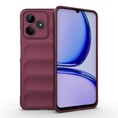 For Realme C53 4G Magic Shield TPU + Flannel Phone Case(Wine Red) - Realme Cases by buy2fix | Online Shopping UK | buy2fix