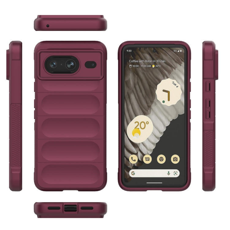 For Google Pixel 8 5G Magic Shield TPU + Flannel Phone Case(Wine Red) - Google Cases by buy2fix | Online Shopping UK | buy2fix