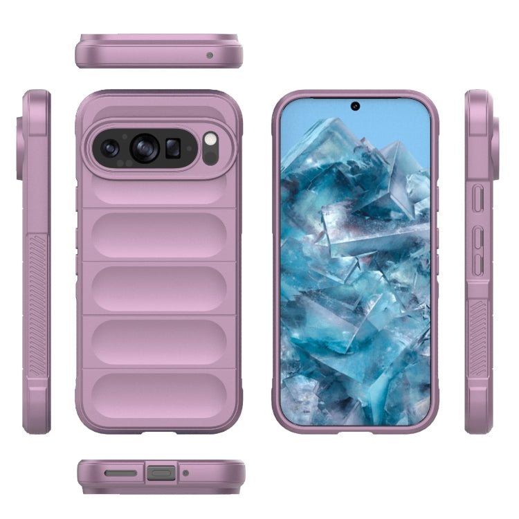 For Google Pixel 9 5G Global Magic Shield TPU + Flannel Phone Case(Purple) - Google Cases by buy2fix | Online Shopping UK | buy2fix
