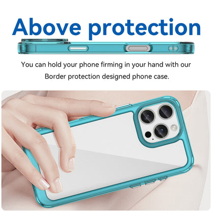 For iPhone 16 Pro Max Colorful Series Acrylic + TPU Phone Case(Transparent Blue) - iPhone 16 Pro Max Cases by buy2fix | Online Shopping UK | buy2fix