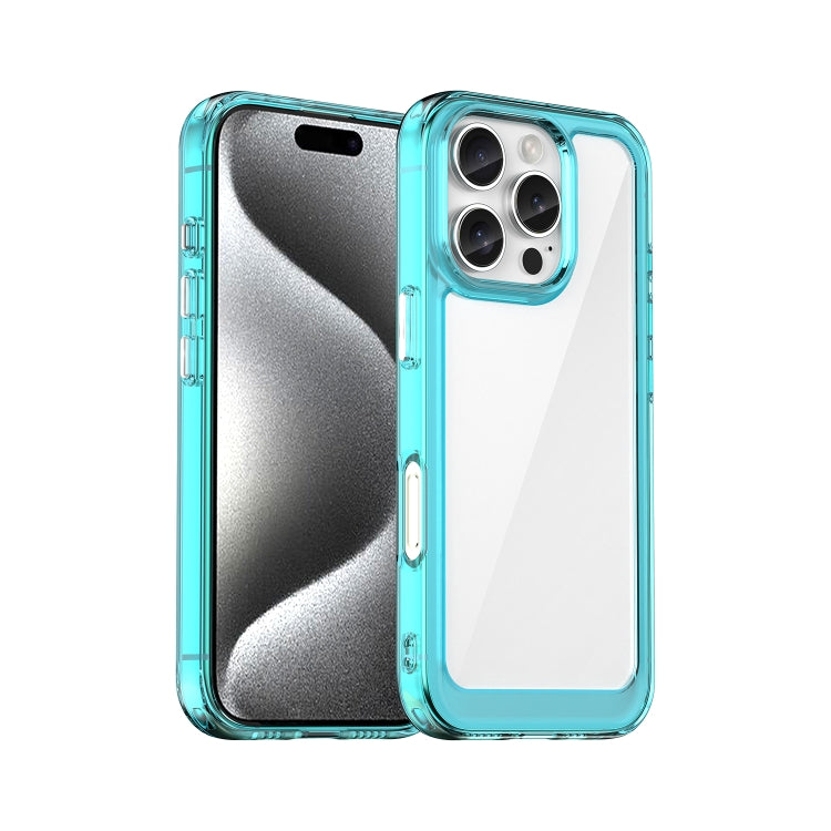 For iPhone 16 Pro Colorful Series Acrylic + TPU Phone Case(Transparent Blue) - iPhone 16 Pro Cases by buy2fix | Online Shopping UK | buy2fix