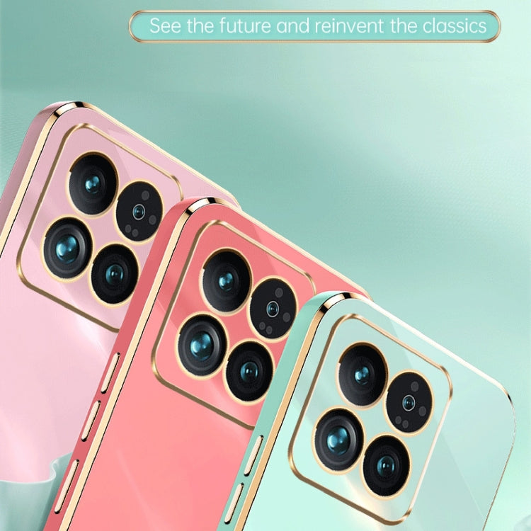 For Xiaomi 14 Pro XINLI Straight Edge 6D Electroplate TPU Phone Case(Cherry Purple) - 14 Pro Cases by XINLI | Online Shopping UK | buy2fix