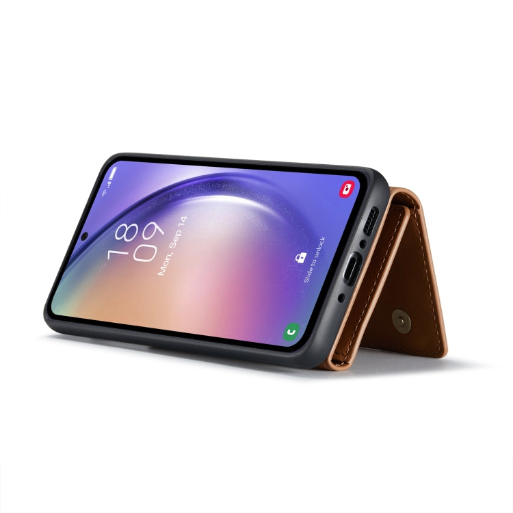 For Samsung Galaxy A54 5G DG.MING M1 Series 3-Fold Multi Card Wallet + Magnetic Phone Case(Brown) - Galaxy Phone Cases by DG.MING | Online Shopping UK | buy2fix