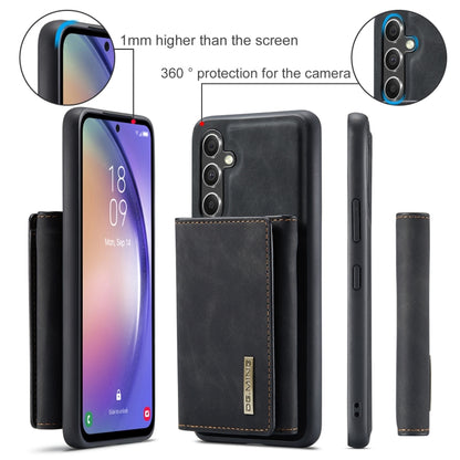 For Samsung Galaxy A35 5G DG.MING M1 Series 3-Fold Multi Card Wallet + Magnetic Phone Case(Black) - Galaxy Phone Cases by DG.MING | Online Shopping UK | buy2fix