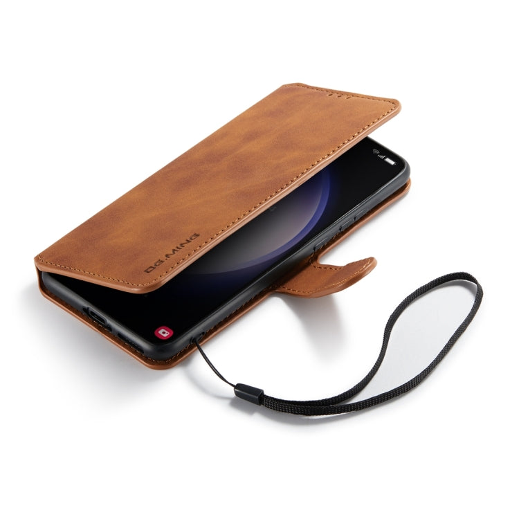 For Samsung Galaxy S23 5G DG.MING Retro Oil Edge Flip Leather Phone Case(Brown) - Galaxy S23 5G Cases by DG.MING | Online Shopping UK | buy2fix