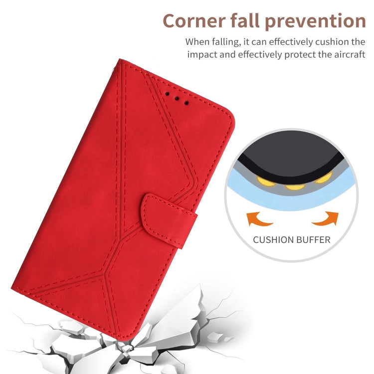 For Honor 80 Stitching Embossed Leather Phone Case(Red) - Honor Cases by buy2fix | Online Shopping UK | buy2fix