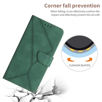 For Huawei P30 Lite/nova 4e Stitching Embossed Leather Phone Case(Green) - Huawei Cases by buy2fix | Online Shopping UK | buy2fix