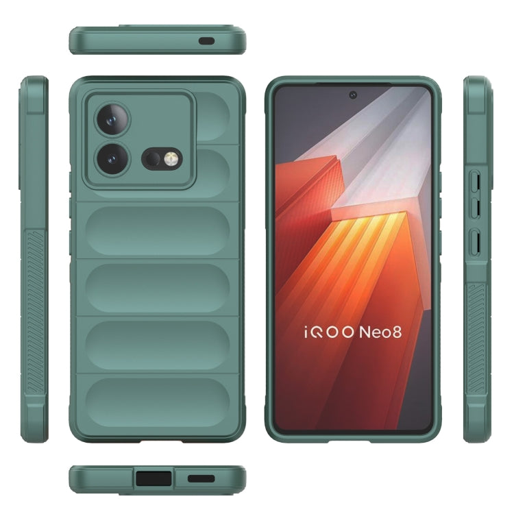 For vivo iQOO Neo8 Magic Shield TPU + Flannel Phone Case(White) - vivo Cases by buy2fix | Online Shopping UK | buy2fix