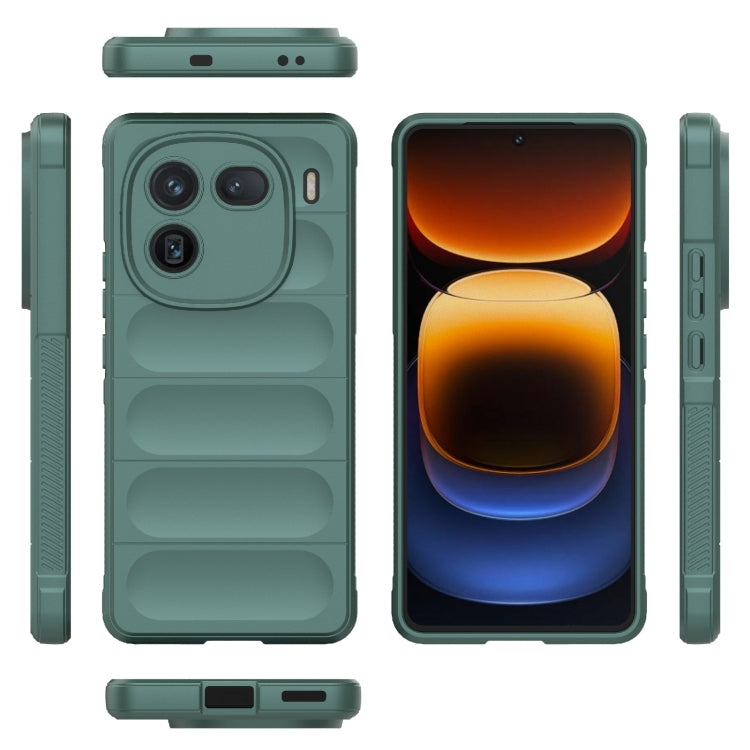 For vivo iQOO 12 5G Magic Shield TPU + Flannel Phone Case(Dark Green) - iQOO 12 Cases by buy2fix | Online Shopping UK | buy2fix