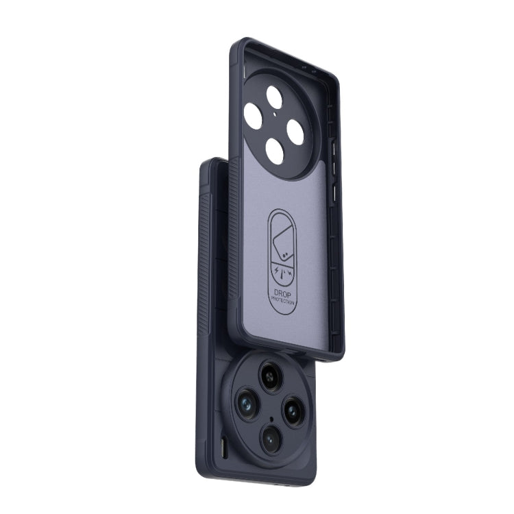 For vivo X100 Pro 5G Magic Shield TPU + Flannel Phone Case(Dark Grey) - X100 Pro Cases by buy2fix | Online Shopping UK | buy2fix