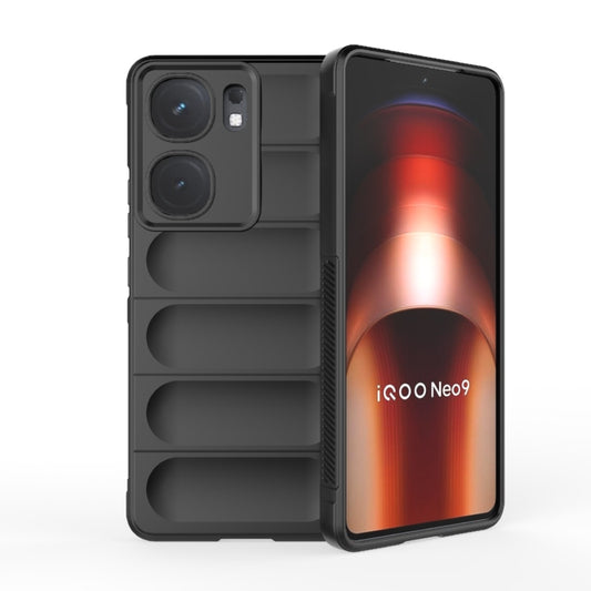 For vivo iQOO Neo9 Magic Shield TPU + Flannel Phone Case(Black) - iQOO Neo9 Cases by buy2fix | Online Shopping UK | buy2fix