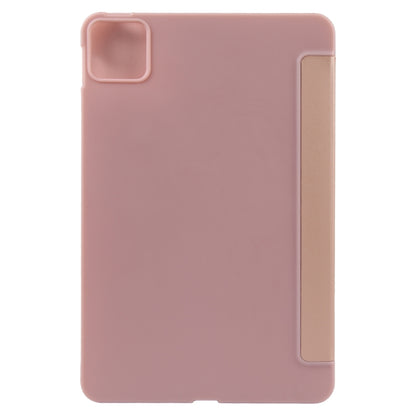 For Xiaomi Pad 6 Max 14 Three-fold Holder Flip Tablet Leather Case(Rose Gold) - More Tablet Cases by buy2fix | Online Shopping UK | buy2fix